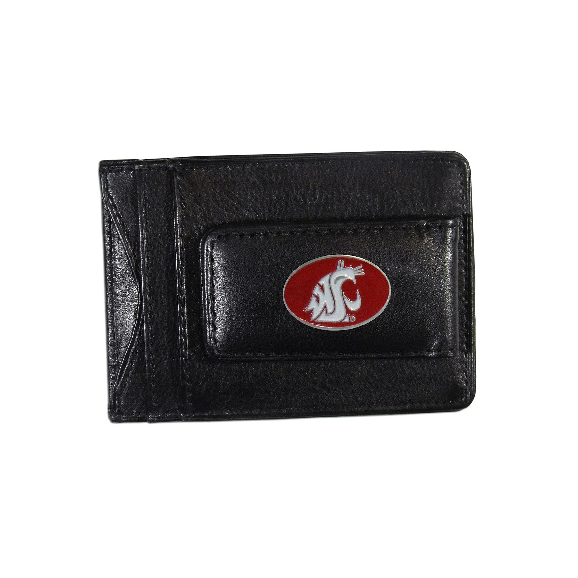 Washington State Cougars Black Leather Cash & Card Holder, Wsc Black