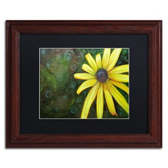 Trademark Fine Art Black Eyed Susan Wood Finish Framed Wall Art