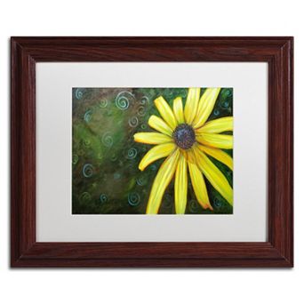 Trademark Fine Art Black Eyed Susan Wood Finish Framed Wall Art