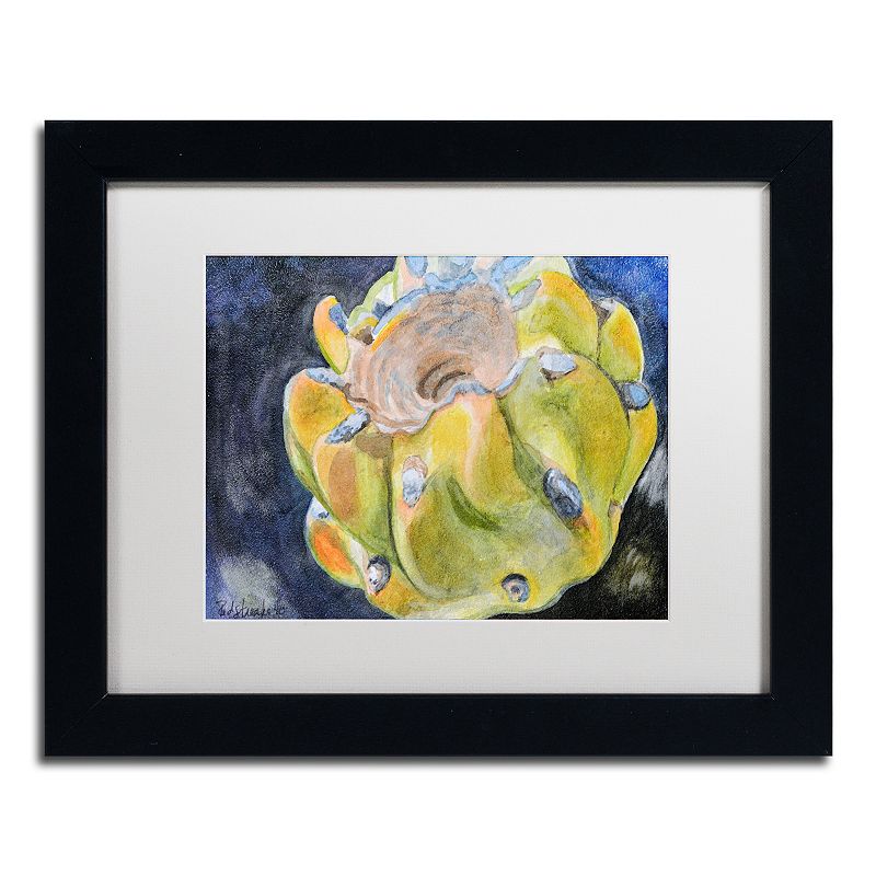 Trademark Fine Art Cactus Fruit Black Framed Wall Art, Yellow, 16X20