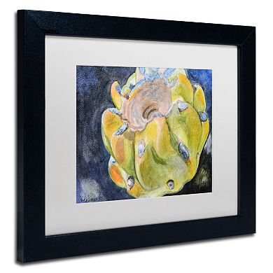 Trademark Fine Art Cactus Fruit Black Framed Wall Art