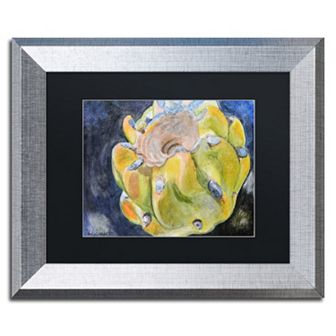 Trademark Fine Art Cactus Fruit Silver Finish Framed Wall Art
