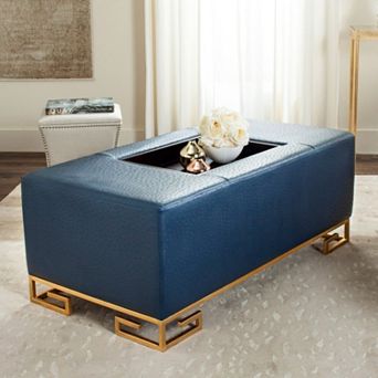 Safavieh Julian Faux Ostrich Ottoman