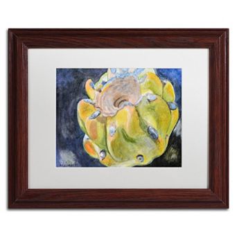 Trademark Fine Art Cactus Fruit Wood Finish Framed Wall Art