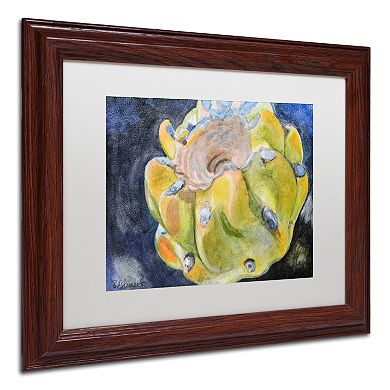 Trademark Fine Art Cactus Fruit Wood Finish Framed Wall Art