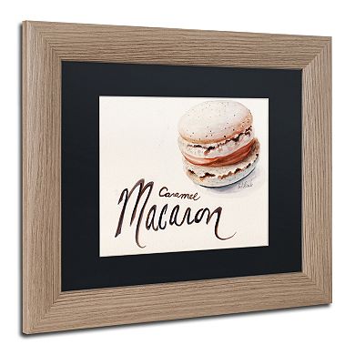 Trademark Fine Art "Caramel Macaron" Birch Finish Framed Wall Art