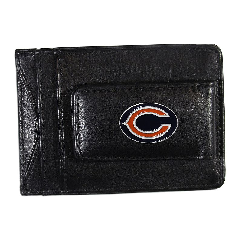 Chicago Bears Black Leather Cash & Card Holder