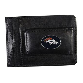 Denver Broncos Black Leather Cash & Card Holder