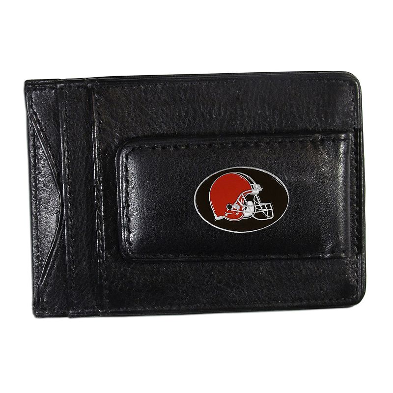 Cleveland Browns Black Leather Cash & Card Holder