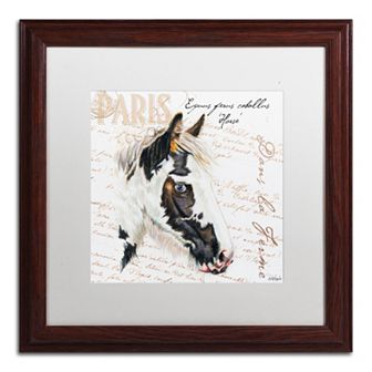 Trademark Fine Art Dans la Ferme Horse Framed Wall Art