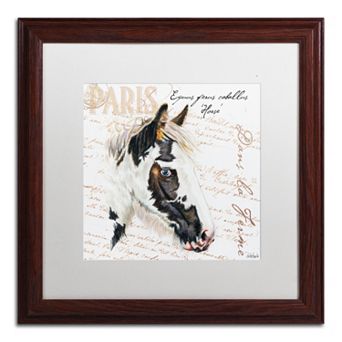 Trademark Fine Art Dans la Ferme Horse Framed Wall Art