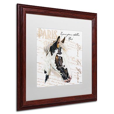 Trademark Fine Art Dans la Ferme Horse Framed Wall Art