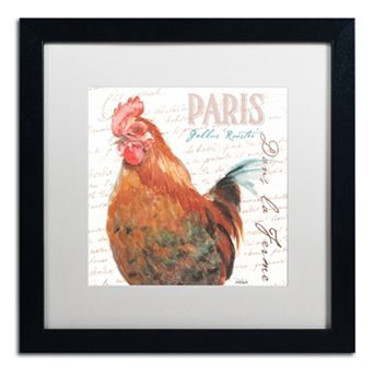 Trademark Fine Art Dans la Ferme Rooster I Black Framed Wall Art