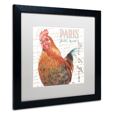 Trademark Fine Art Dans la Ferme Rooster I Black Framed Wall Art