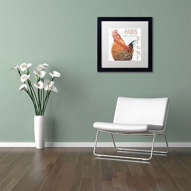 Trademark Fine Art Dans la Ferme Rooster I Black Framed Wall Art