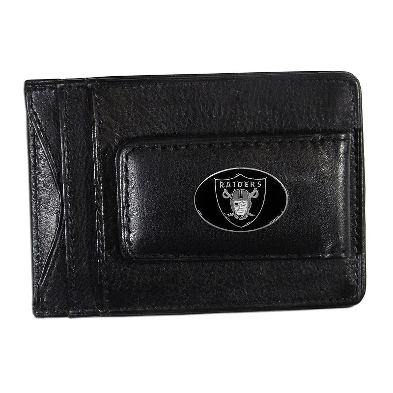 Oakland Raiders Black Leather Cash & Card Holder