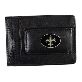 New Orleans Saints Black Leather Cash & Card Holder