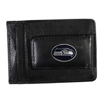 Seattle Seahawks Black Leather Cash & Card Holder