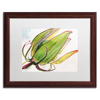 Trademark Fine Art Flower Pod Wood Finish Framed Wall Art