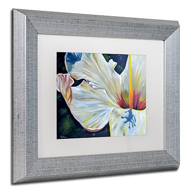 Trademark Fine Art Hibiscus Silver Finish Framed Wall Art