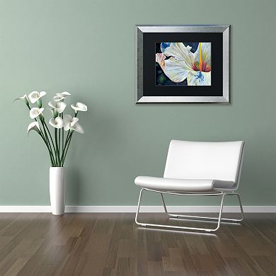 Trademark Fine Art Hibiscus Silver Finish Framed Wall Art