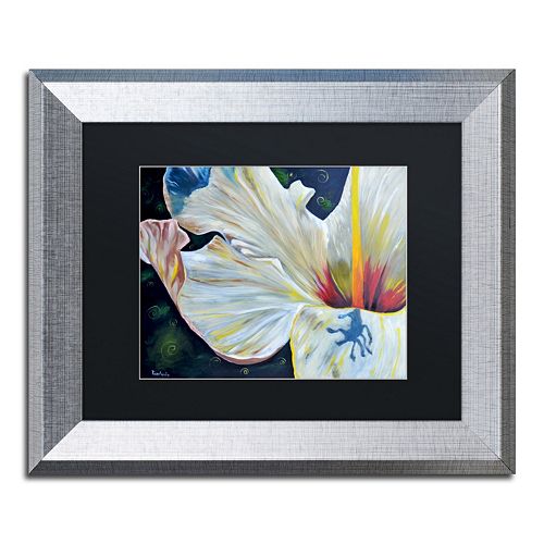 Trademark Fine Art Hibiscus Silver Finish Framed Wall Art