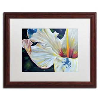 Trademark Fine Art Hibiscus Wood Finish Framed Wall Art