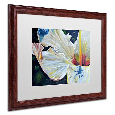 Trademark Fine Art Hibiscus Wood Finish Framed Wall Art