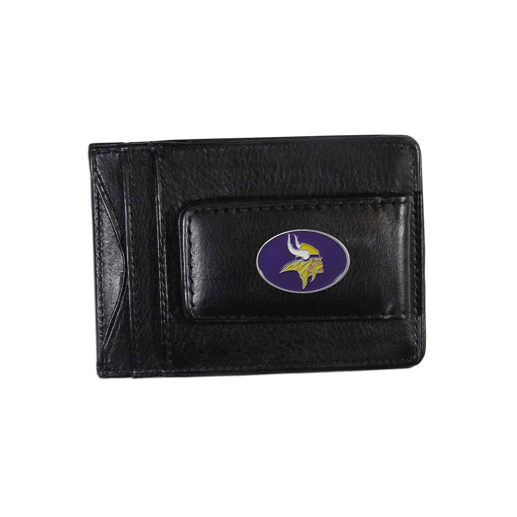 Minnesota Vikings Black Leather Cash & Card Holder