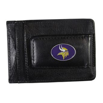 Minnesota Vikings Black Leather Cash & Card Holder