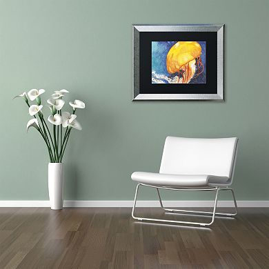 Trademark Fine Art Jelly Fish II Silver Finish Framed Wall Art