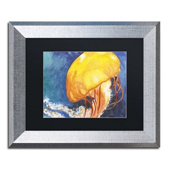 Trademark Fine Art Jelly Fish II Silver Finish Framed Wall Art