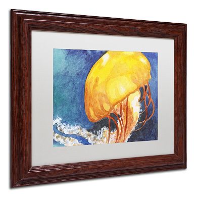 Trademark Fine Art Jelly Fish II Wood Finish Framed Wall Art