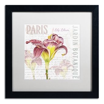 Trademark Fine Art Paris Botanique Lily Black Framed Wall Art