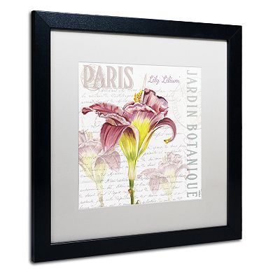 Trademark Fine Art Paris Botanique Lily Black Framed Wall Art