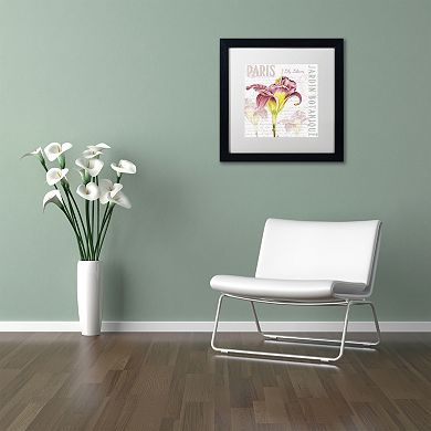 Trademark Fine Art Paris Botanique Lily Black Framed Wall Art