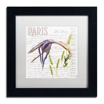 Trademark Fine Art Paris Botanique Lily Black Framed Wall Art