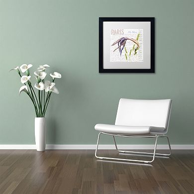 Trademark Fine Art Paris Botanique Lily Black Framed Wall Art
