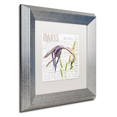 Trademark Fine Art Paris Botanique Lily Silver Finish Framed Wall Art