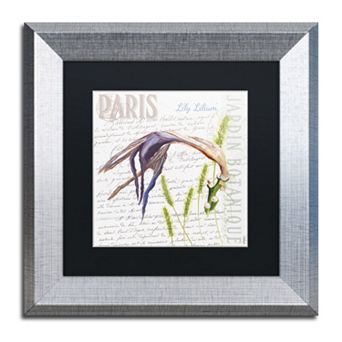 Trademark Fine Art Paris Botanique Lily Silver Finish Framed Wall Art