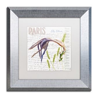 Trademark Fine Art Paris Botanique Lily Silver Finish Framed Wall Art