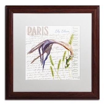 Trademark Fine Art Paris Botanique Lily Purple Framed Wall Art