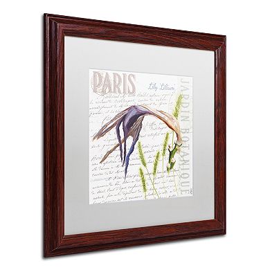 Trademark Fine Art Paris Botanique Lily Purple Framed Wall Art