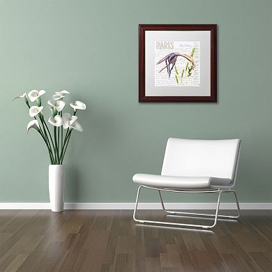 Trademark Fine Art Paris Botanique Lily Purple Framed Wall Art