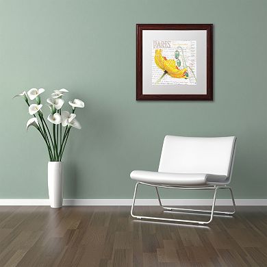 Trademark Fine Art Paris Botanique Yellow Poppy Wood Finish Framed Wall Art