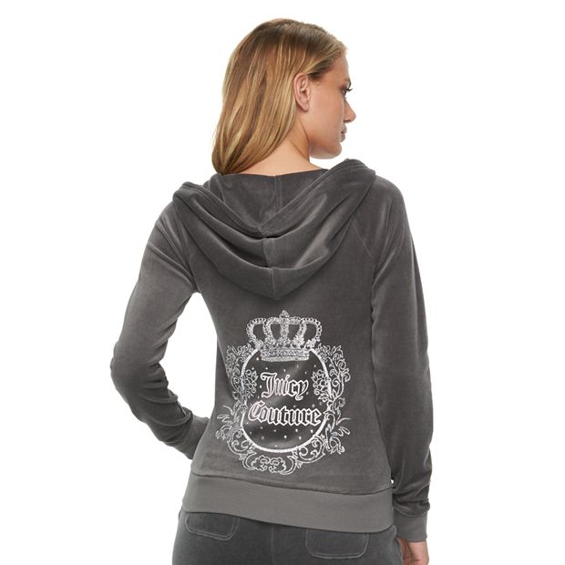 Women s Juicy Couture Embellished Velour Hoodie Jacket