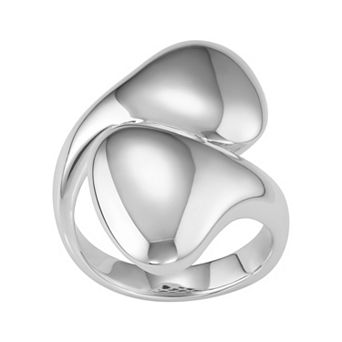 Classic Treasures Sterling Silver Teardrop Bypass Ring