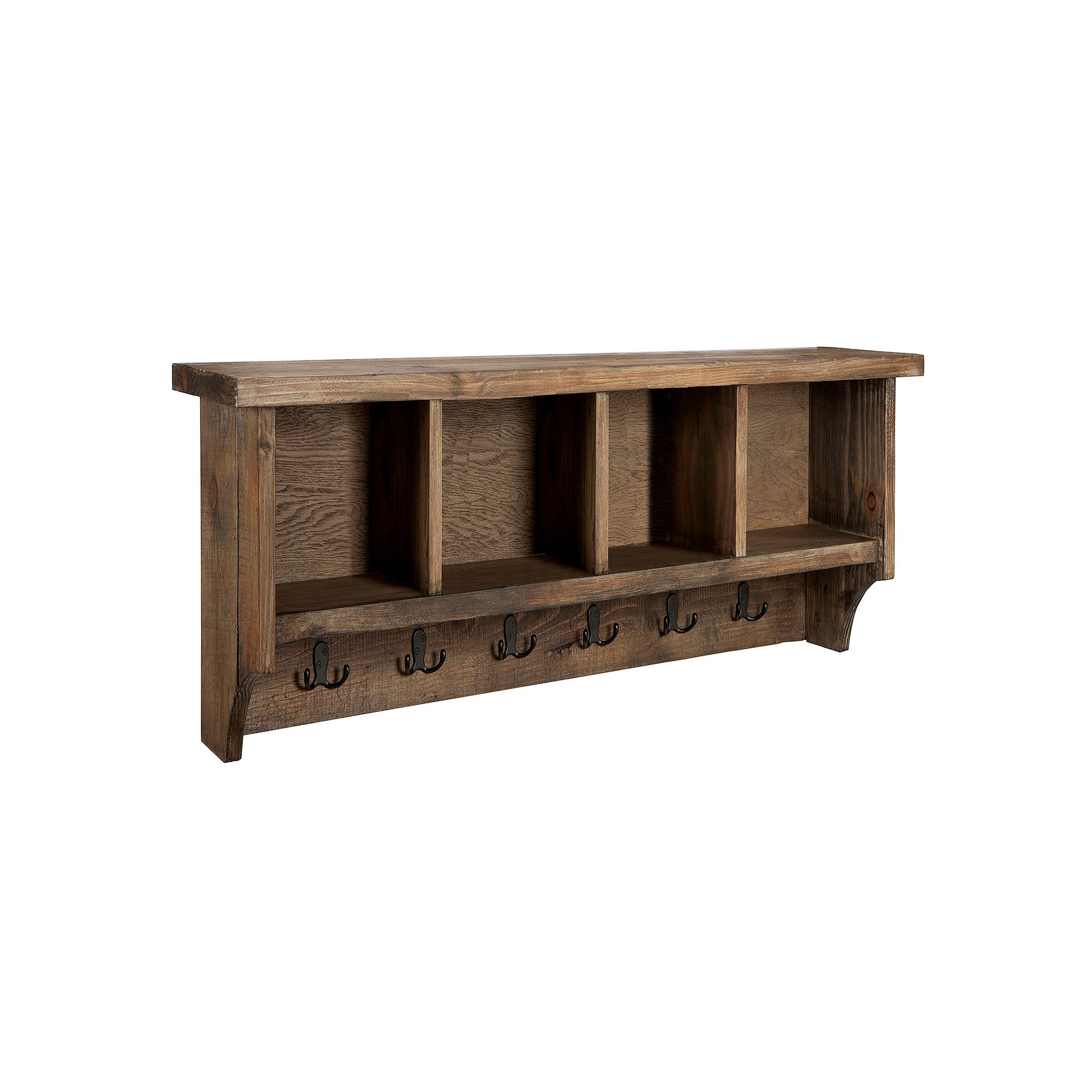 Alaterre Modesto Coat Hooks with Storage, Brown