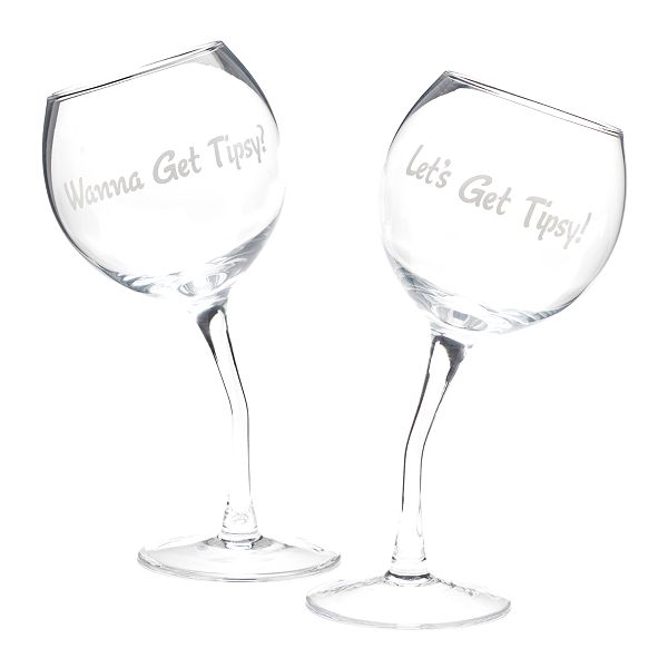 Get Tipsy 2-Pack Wine Glass Set