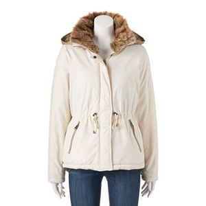 Juniors' Coffee Shop Hooded Twill Jacket